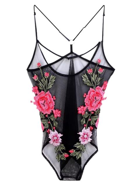 Floral See-through Bodysuit