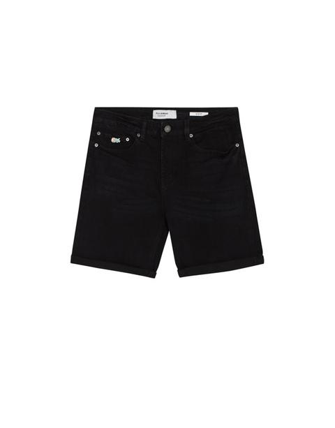 Bermuda Denim Slim Comfort Fit Negro