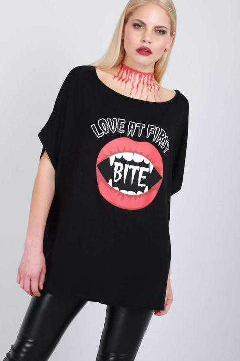 Vampire Bite Oversized Bat Wing Tshirt