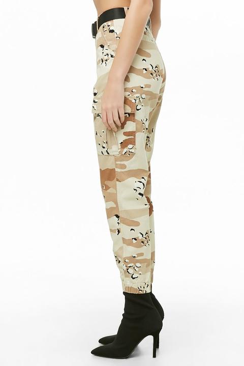 Women's Camo Cargo Jogger Pants from Forever 21 on 21 Buttons