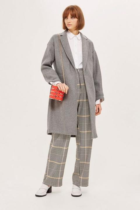 Womens Bonded Knit Chuck Duster Coat - Grey, Grey