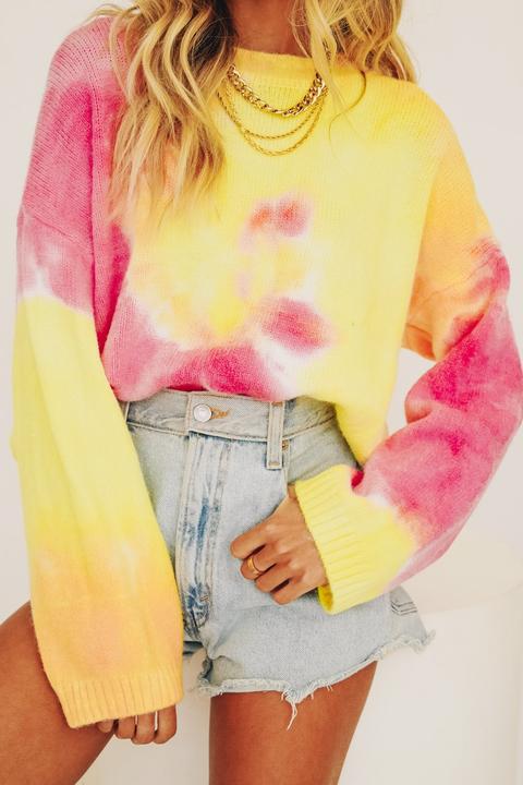 Place To Be Tie Dye Knit // Pink