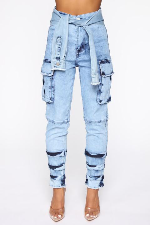 acid wash cargo jeans