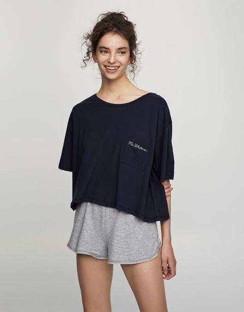 Camiseta Crop Bolsillo