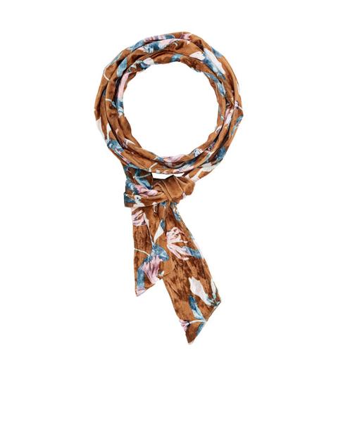 Fular Fino Con Print De Flor