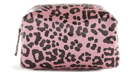 Trousse Rosa Con Stampa Leopardata