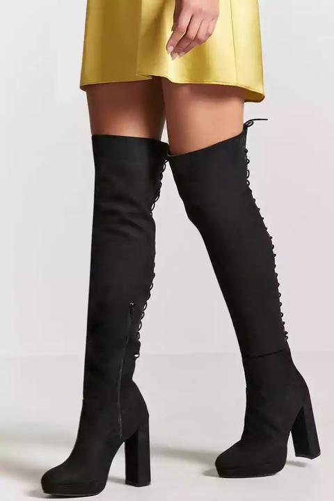 Faux Suede Over-the-knee Boots