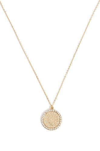 Forever 21 Filigree Snowflake Pendant Necklace , Gold/clear