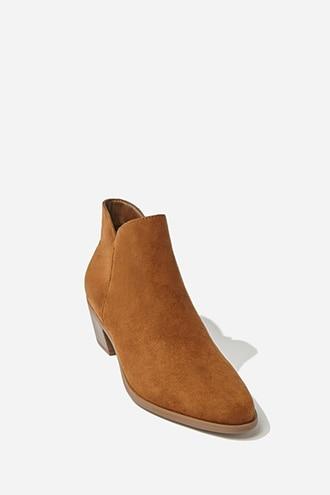 Forever 21 Faux Suede Ankle Boots , Brown