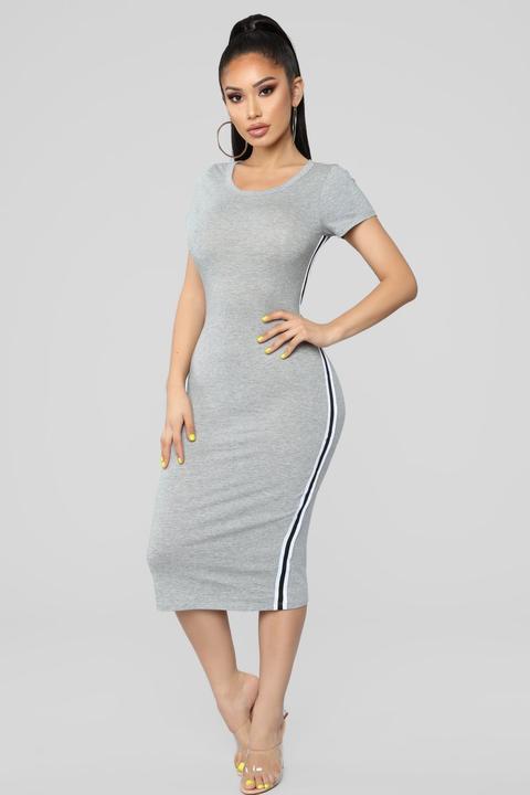 Go Get It Girl Midi Dress - Heather Grey