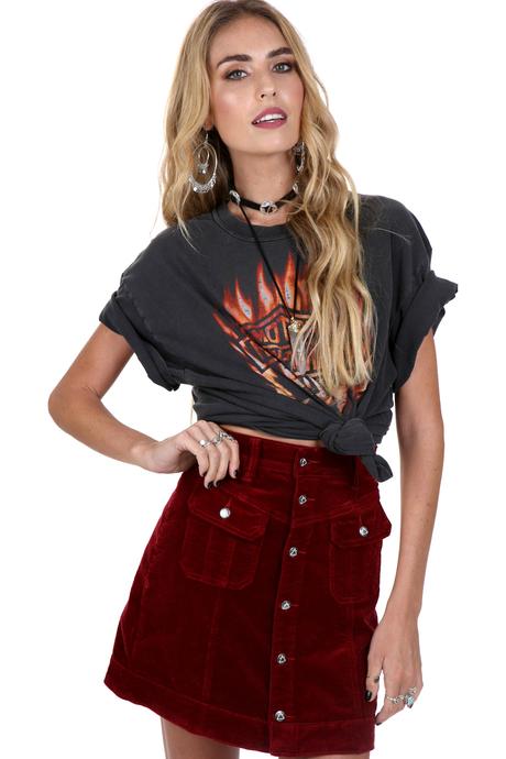 Hallelujah Cord Mini Skirt