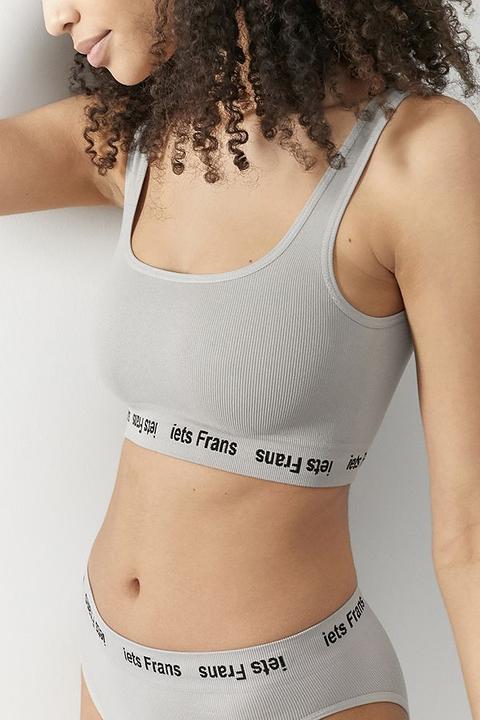 Iets Frans. Grey Cropped Bralette - Grey M At Urban Outfitters