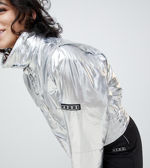 Asos 4505 - Bomber Da Sci Metallico - Argento