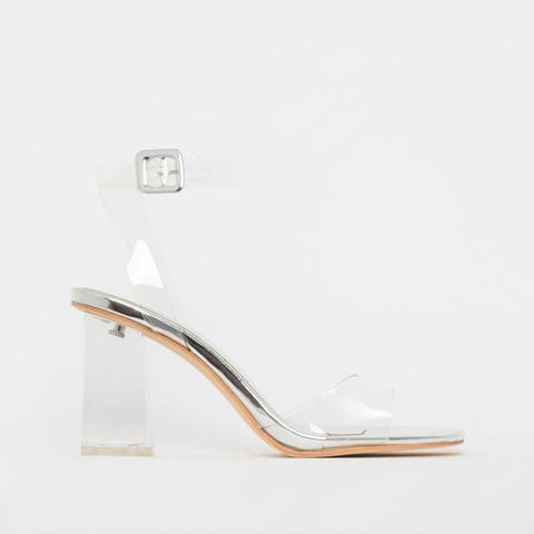 Mid block hot sale clear heels