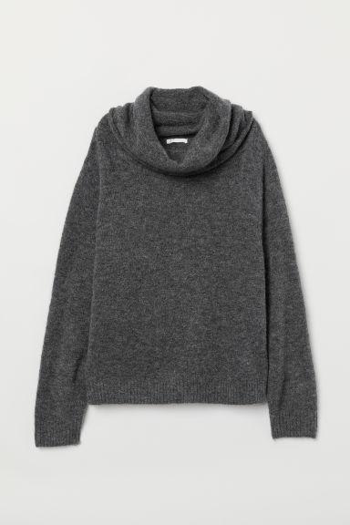 H & M - Pullover A Collo Alto - Grigio