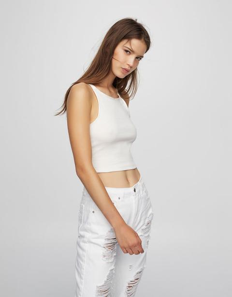 Crop Top Canalé Tirantes