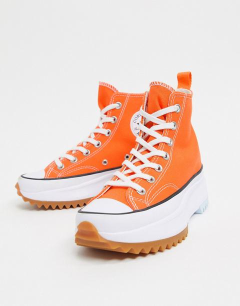 Converse Run Star Hike Hi Trainers In Orange