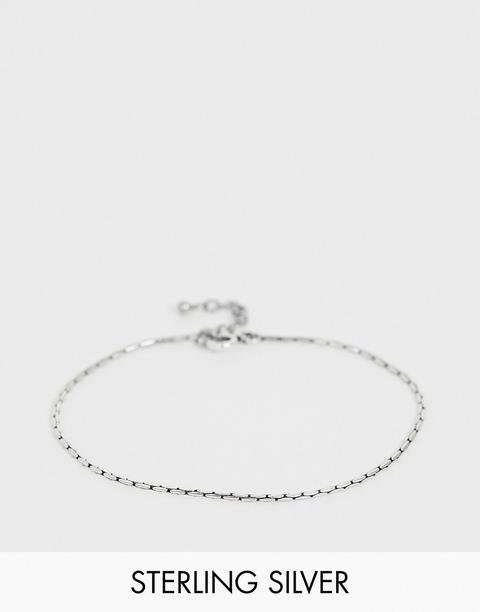 Pulsera De Plata De Ley Con Acabado Pulido De Asos Design-plateado