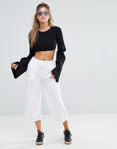 Asos - Joggers Basic Con Fondo Ampio - Bianco