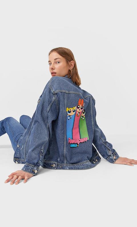Stradivarius Veste En Denim Oversize Déchirée Femme Denim Moyen M