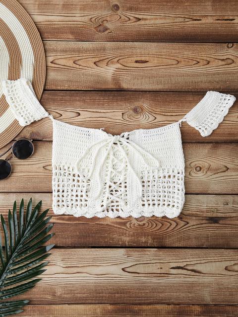 Knitted Off Shoulder Cover Up Top