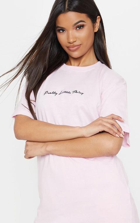 Prettylittlething Baby Pink Oversized T Shirt