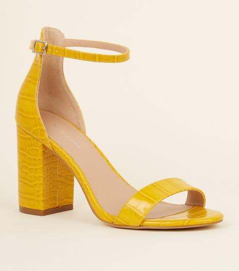 yellow croc heels