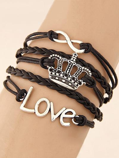 Infinity Crown Braided Bracelet