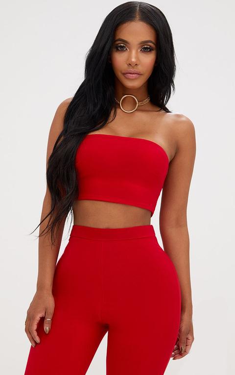 Shape Red Bandeau Crop Top