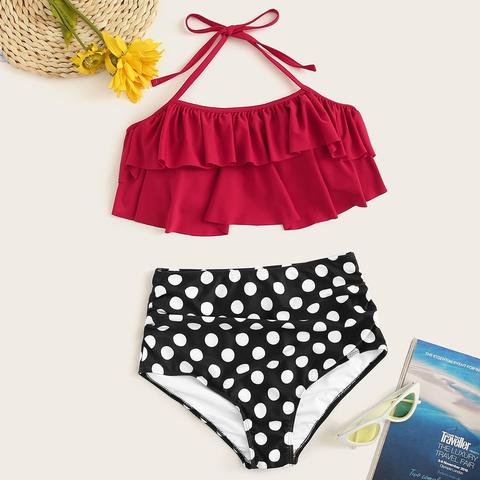 Bikini A Pois Con Volant