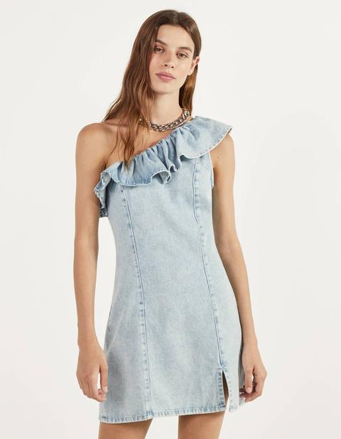 Vestido Asimétrico Con Volantes