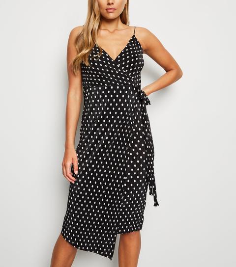 new look black and white spot dress