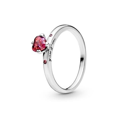 Pandora Sparkling Red Heart Ring - Sterling Silver / Multi