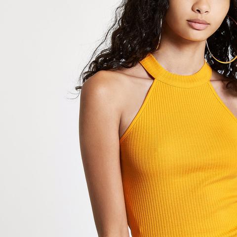 dark yellow crop top