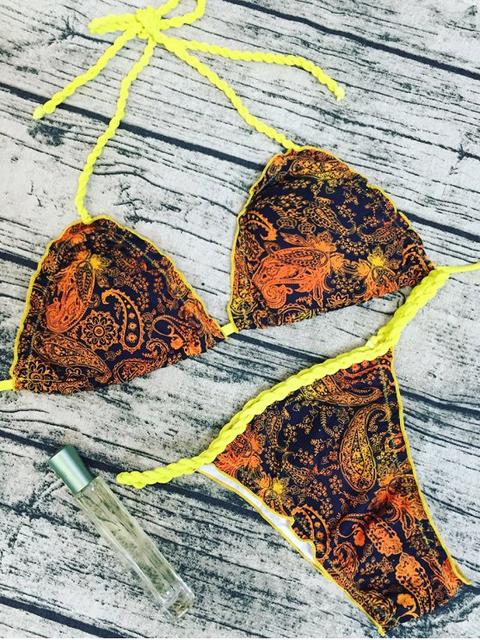 Tribal Print Braid Bikini Set