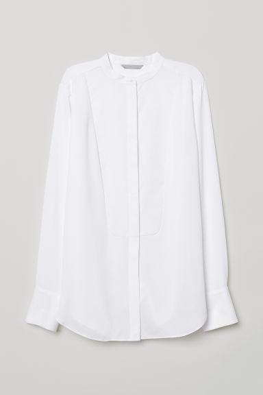 H & M - Chemise À Plastron - Blanc