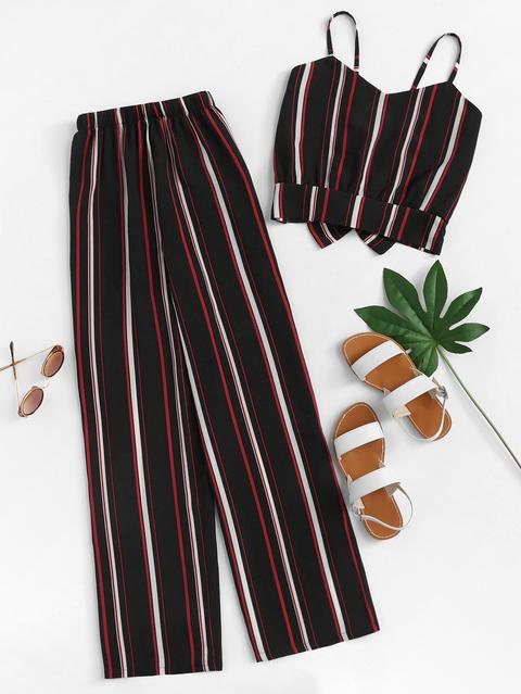 romwe striped pants