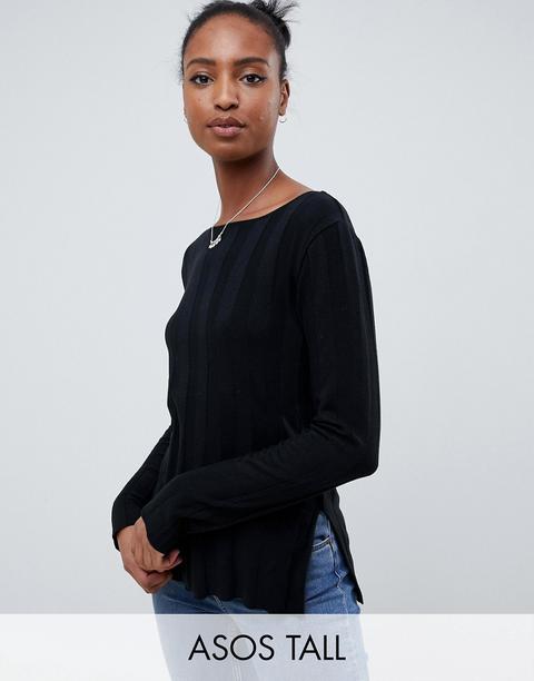 Asos Design Tall - Maglione A Coste Larghe - Nero