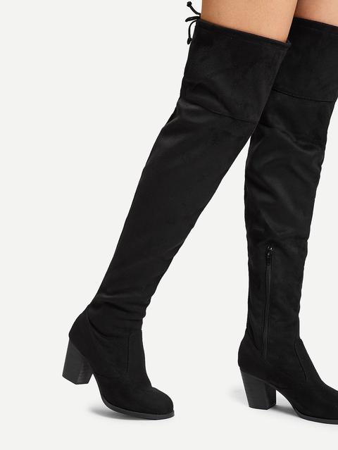 thigh high boots lace up back
