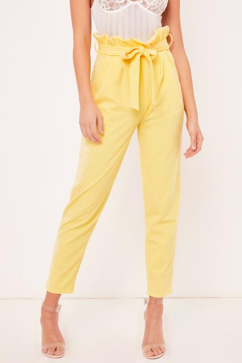 Eliza Yellow Paper Bag Trousers