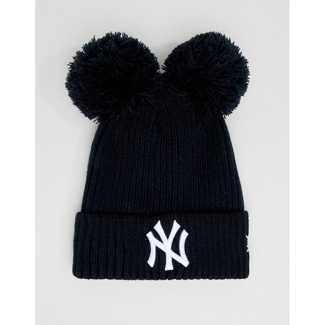 New Era Navy Double Pom Ny Beanie-blue 