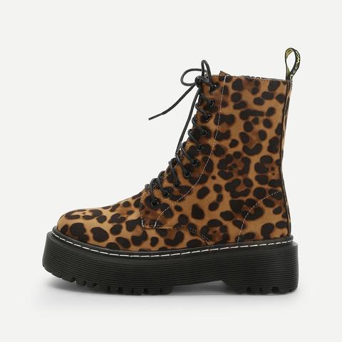 shein leopard boots