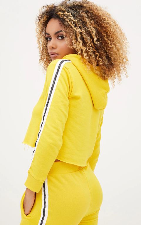 Yellow Side Stripe Hoodie, Yellow