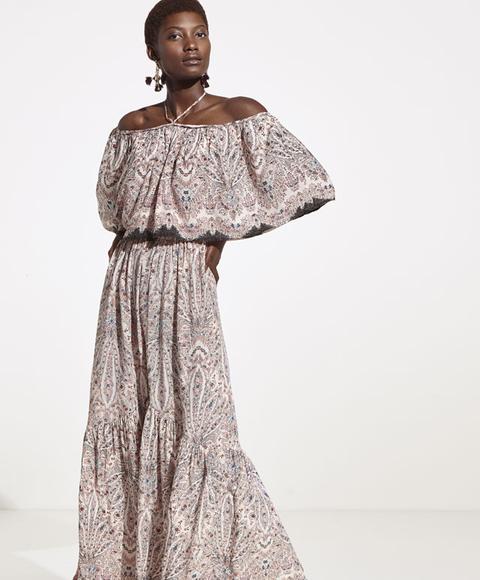 Vestido Paisley Greca Color: Rosa Talla: L Material: Viscosa,