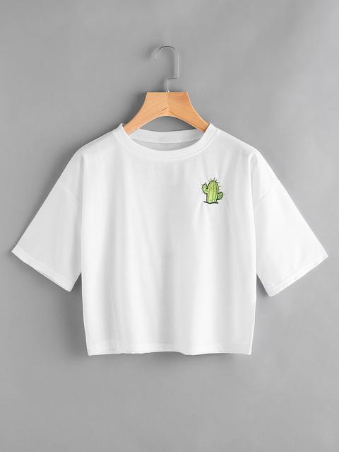 T-shirt Crop Con Disegno