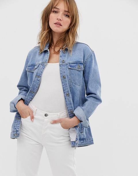 Only - Oversize-jeansjacke - Blau