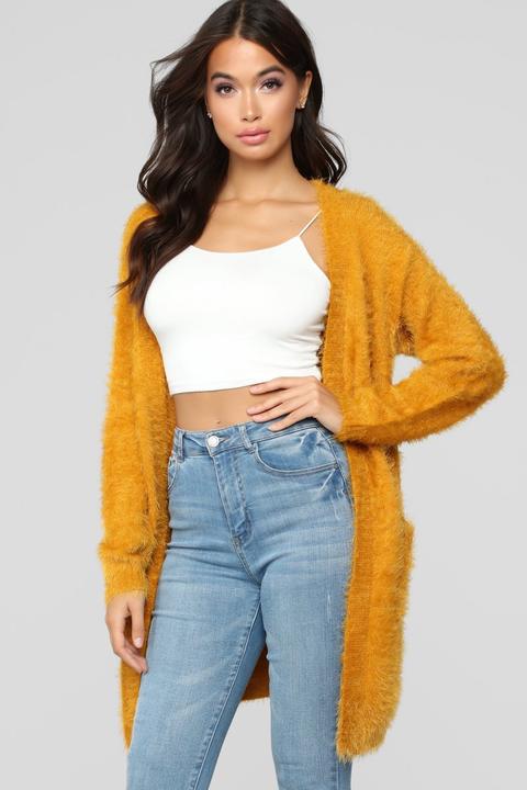 Oksana Fuzzy Duster - Mustard