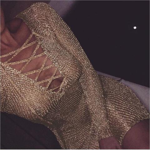 Mini Vestito Legame Legato All'aperto Leggermente Luminoso Del Filo Del Bodycon Del Filo Khaki