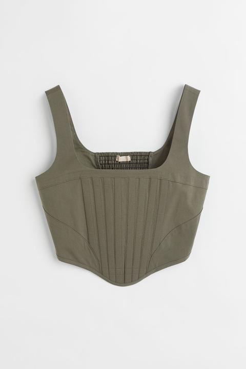 Crop Top Estilo Bustier - Verde