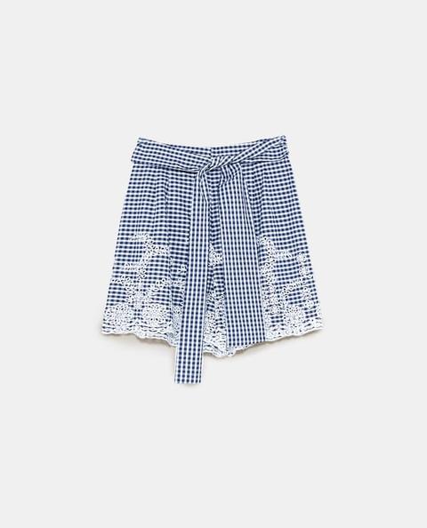 Bermuda Shorts A Quadretti Ricamati